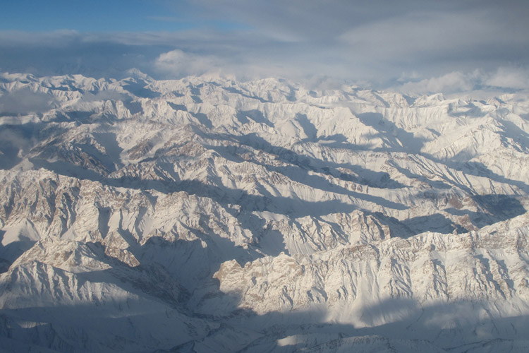 India Snow Leopard Tour aerial photo of Ladakh region of Indian Himalayas