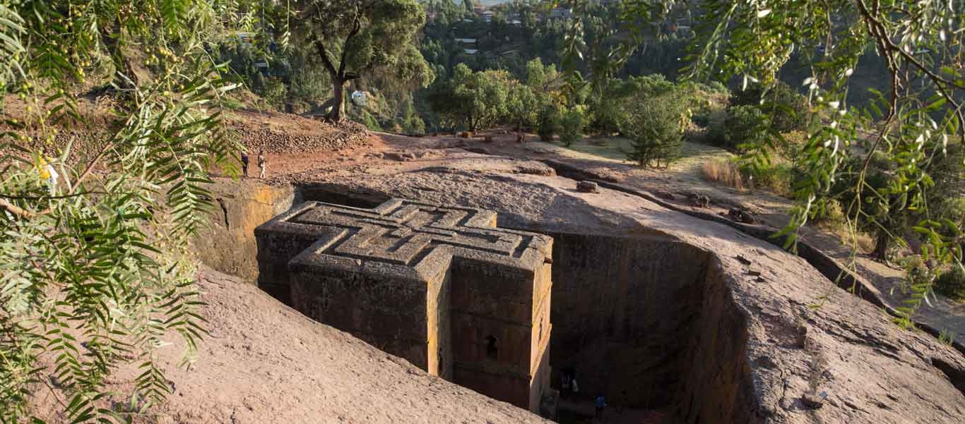 Ethiopia travel tour image showing roof of Lalibela Church of St George