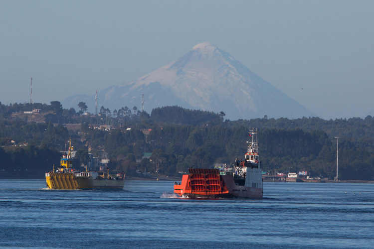 Patagonia adventure tour slide shows crossing to Chiloe Island