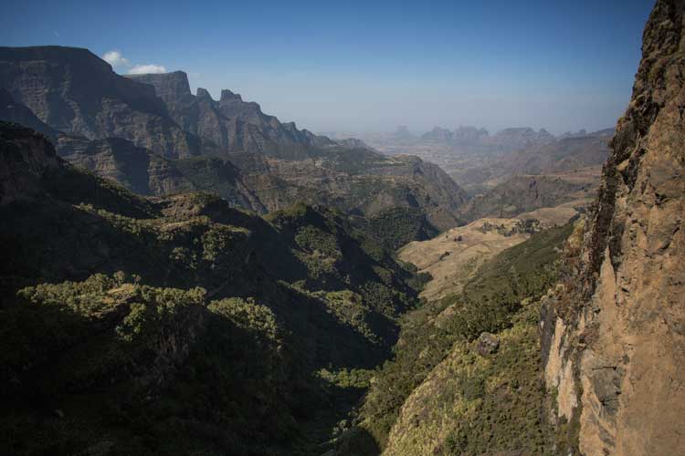 Ethiopia tour slide of panoramic views of the Simien Mountains