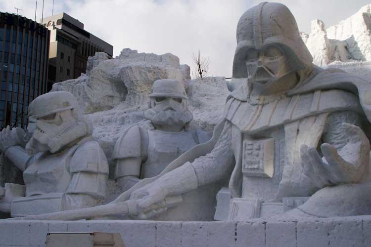 Japan tours image of a Star Wars-themed snow sculpture in Sapporo
