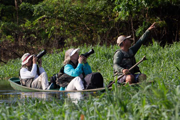 Brazil Tour Slide of canoeing in Mamiraua Reserve