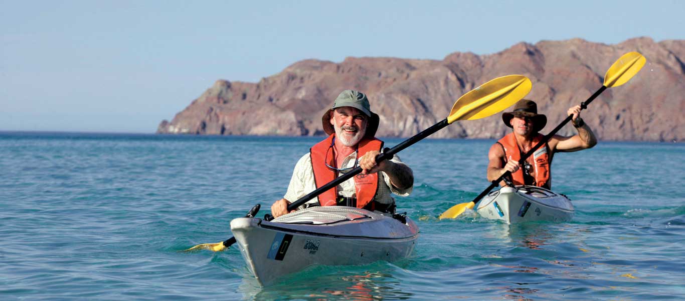 Sea of Cortez whale watching picture of kayakers