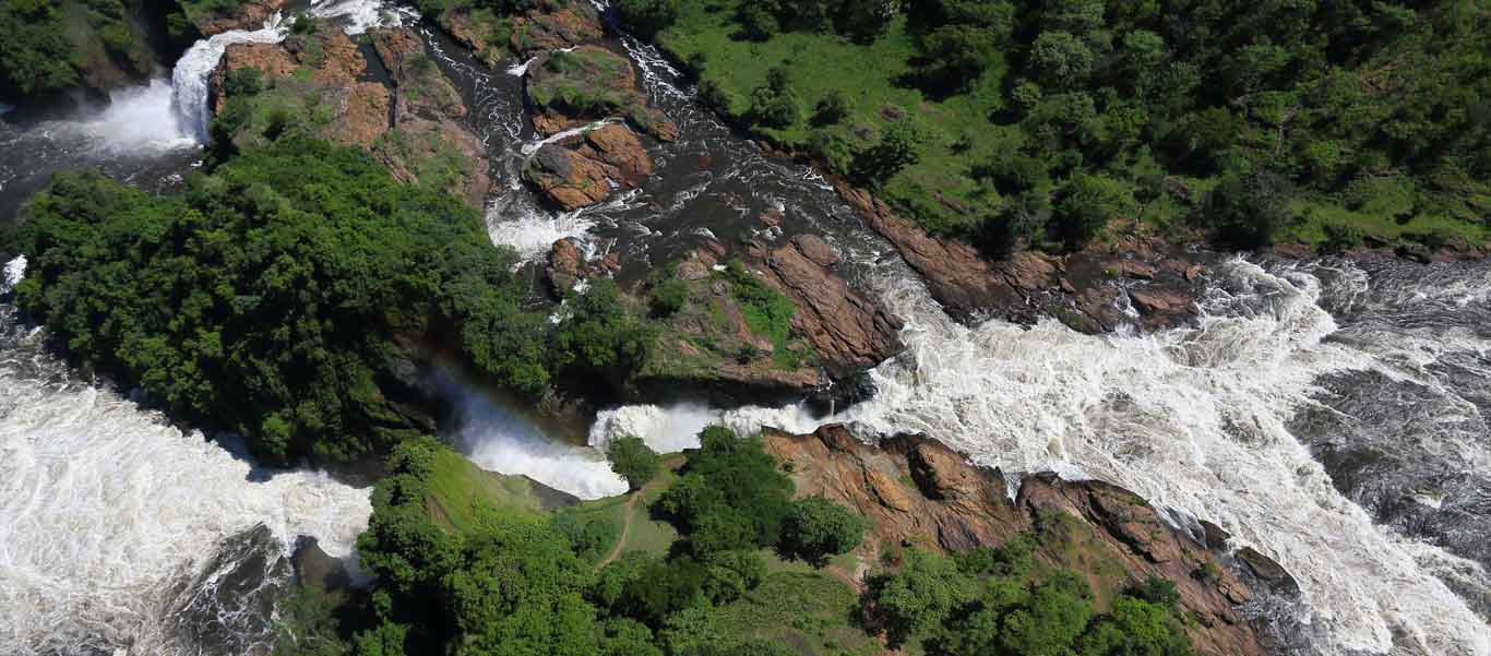 Uganda expedition aerial photo of Murchison Falls