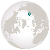 Franz Josef Land graphic of location on globe