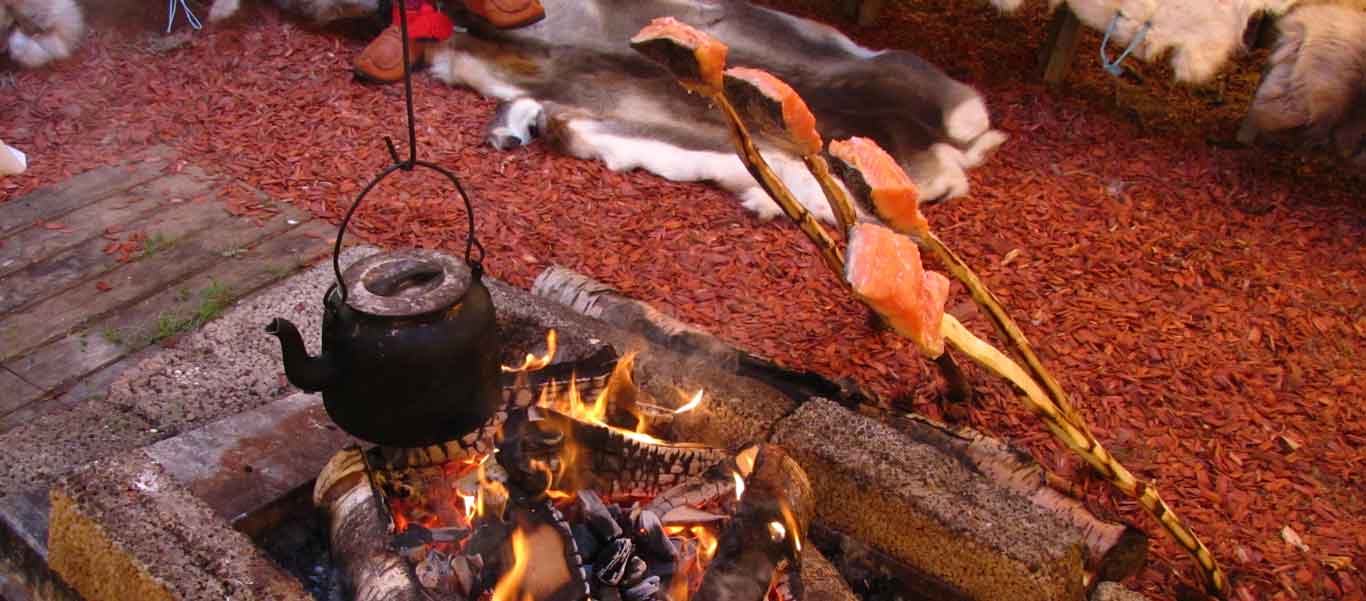 Sami culture trip photo of cuisine being cooked inside a lavuu