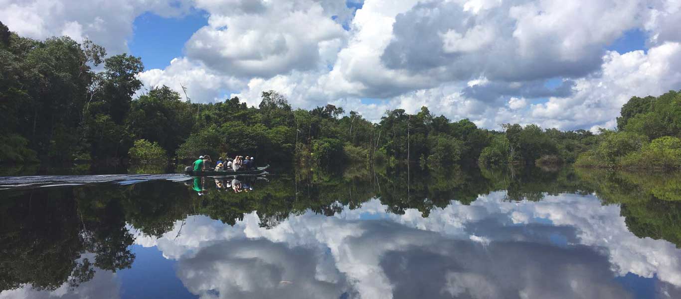 Brazil Amazon tours image of boat exploration and reflection