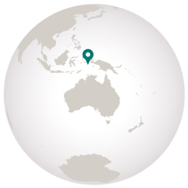 Graphic showing Banda Sea on the globe