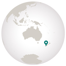Graphic showing New Zealand South Island